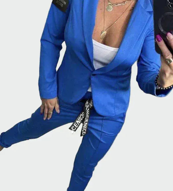 Aušrinė – Elegantný dámsky komplet – sako a nohavice – foto 6