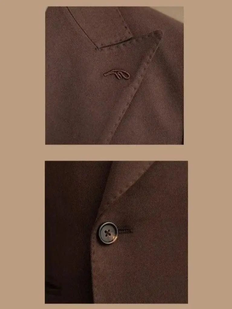 Marts – Pánsky oblek z tmavohnedého gabardénu – foto 4