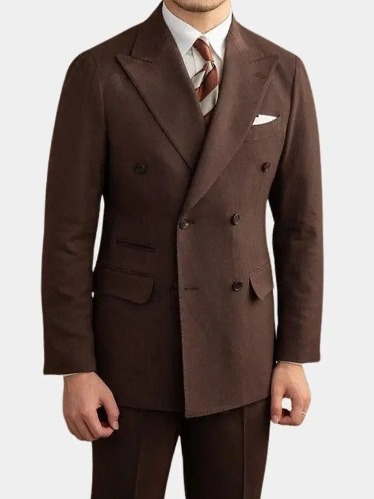 Marts – Pánsky oblek z tmavohnedého gabardénu – foto 2