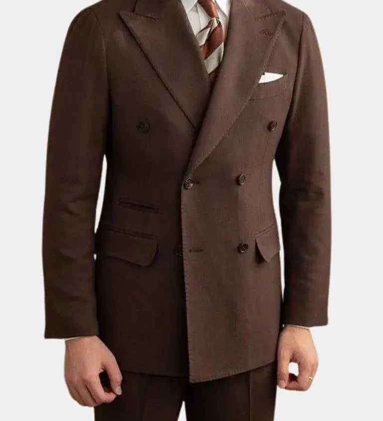 Marts – Pánsky oblek z tmavohnedého gabardénu – foto 2