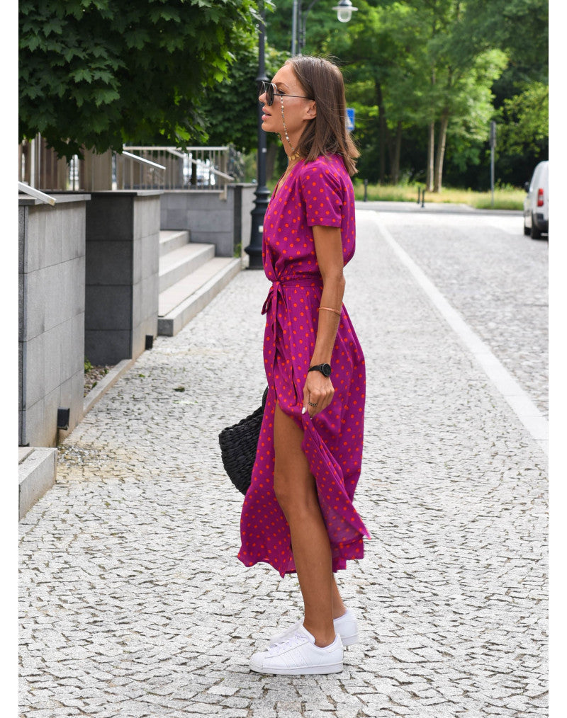 Amelie – Pohodlné kvetované midi šaty s nastaviteľným pásom – foto 9