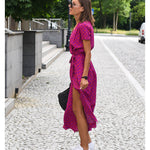 Amelie – Pohodlné kvetované midi šaty s nastaviteľným pásom – foto 9