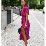 Amelie – Pohodlné kvetované midi šaty s nastaviteľným pásom – foto 9
