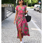 Amelie – Pohodlné kvetované midi šaty s nastaviteľným pásom – foto 3