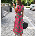 Amelie – Pohodlné kvetované midi šaty s nastaviteľným pásom – foto 4
